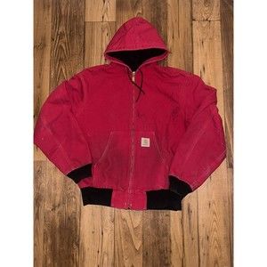 VTG Carhartt Active Hooded Jacket Red   Medium? Detroit Canvas Vintage Carhartt